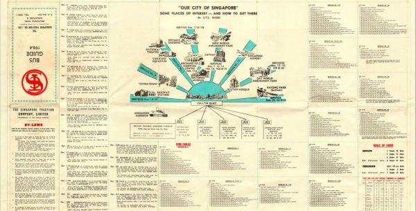 Reclaimed Land Changed Singapore's Waterfront - 1964 Singapore Bus Timetable - I Labzin